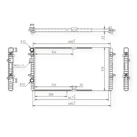 Радіатор охолодження двигуна Seat Cordoba, IbizaII, III 1.0-1.9D (1993-) HART — Двигун DianaParts