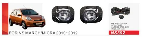 Противотуманки 2010-2012 (2 шт, галогенні) для Nissan Micra K13 рр — Nissan Micra K13 2011-2016 гг. DianaParts
