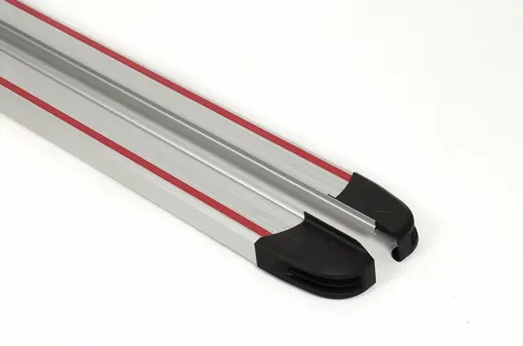 Бокові пороги Maya Red-Grey (2 шт., Алюміній) Коротка (short) і Середня (long) для Mercedes Vito W639 2004-2014 рр — Mercedes Vito W639 2004-2014 гг. DianaParts