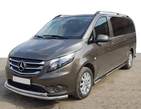 Передній захист ST014 (нерж.) 60/42 для Mercedes Vito/V-class W447 2014- рр — Mercedes Vito/V-class W447 2014- гг. DianaParts