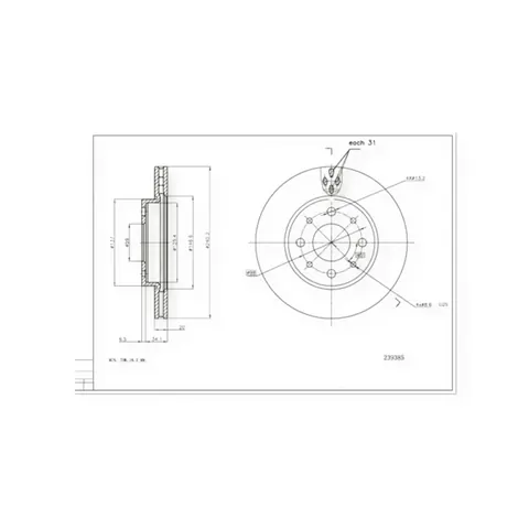 Диск гальмівний Fiat Panda, Ford KA (2004-) передній (d240.5x20mm) HART — Автозапчастини DianaParts