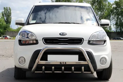Кенгурятник (нерж) 51 мм, без напису для Kia Soul I 2008-2013 рр — Kia Soul I 2008-2013 гг. DianaParts