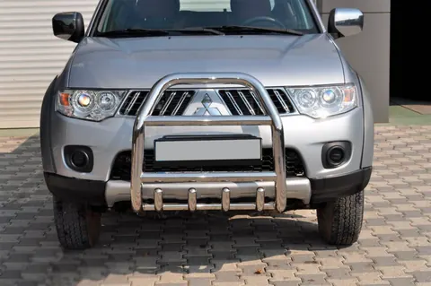 Передній захист QT007 (нерж.) для Mitsubishi Pajero Sport 2008-2015 рр — Mitsubishi Pajero Sport 2008-2015 гг. DianaParts