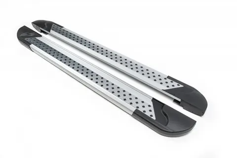 Бокові пороги Vision New Grey (2 шт., Алюміній) для Jeep Cherokee/Liberty 2002-2007 рр — Jeep Cherokee/Liberty 2002-2007 гг. DianaParts