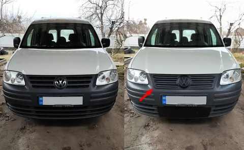 Зимова накладка на решітку (верхня) Матова для Volkswagen Caddy 2004-2010 рр — Volkswagen Caddy 2004-2010 гг. DianaParts