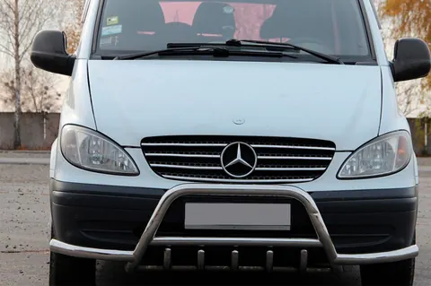 Кенгурятник WT003-Plus з вусами (нерж.) для Mercedes Viano 2004-2014 рр — Mercedes Viano 2004-2014 гг. DianaParts