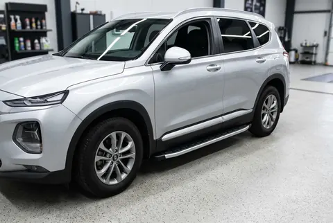 Бокові пороги Duru (2 шт., алюміній) для Hyundai Santa Fe 4 2018-2023 рр — Hyundai Santa Fe 4 2018-2023 гг. DianaParts