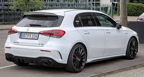 Задній дифузор з насадками (Дизайн A35 HB) для Mercedes A-сlass W177 2018- рр — Mercedes A-сlass W177 2018- гг. DianaParts