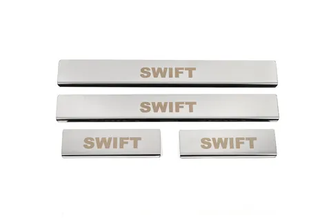 Накладка на пороги (4 шт, нерж) для Suzuki Swift 2005-2010 рр — Suzuki Swift 2005-2010 гг. DianaParts