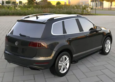 Бокові пороги Allmond Black (2 шт., алюміній) для Volkswagen Touareg 2010-2018 рр — Volkswagen Touareg 2010-2018 гг. DianaParts