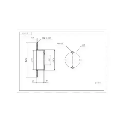 Диск гальмівний Audi 80 B3, B4, 100 C3 задній (d245x10mm) HART — Автозапчастини DianaParts
